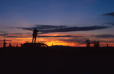 Z�pad slnka na Snowshoe Pass. 