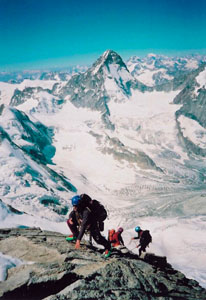 Lezenie na vrcholovom hrebeni.