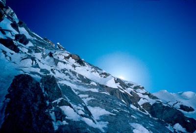 Prvov�stup Luna, S stena Mount Hunter, Alja�ka.