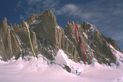 Aguja Mermoz a Aguja Guillaumet, V stena