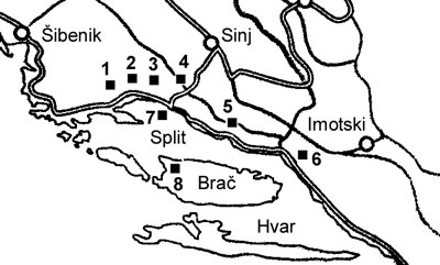 Lezeck� oblasti pri meste Split. 